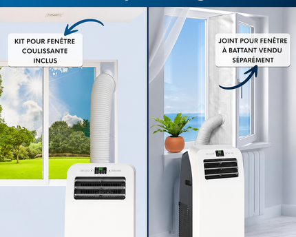 Climatiseur Mobile 12 000 BTU (+ 50m²) Puissant & Silencieux - Nouveauté - Déshumidificateur - Ventilateur et Climatisation - Clim Mobile avec Télécommande