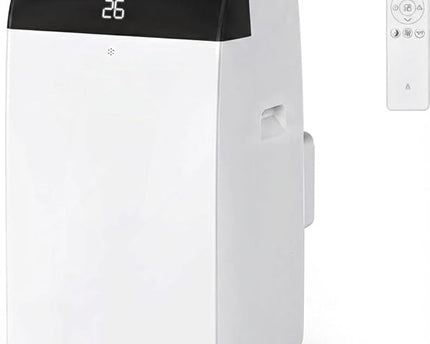 Climatiseur portable 3 en 1 - 10000 BTU – Silencieux - Refroidissement, déshumidification 30 L/jour, ventilateur 2 vitesses – minuterie 24 h, affichage numérique