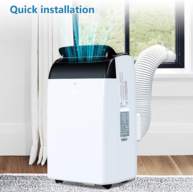 Climatiseur portable 3 en 1 - 10000 BTU – Silencieux - Refroidissement, déshumidification 30 L/jour, ventilateur 2 vitesses – minuterie 24 h, affichage numérique