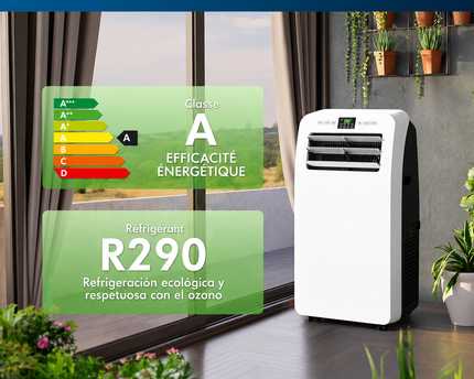 Climatiseur Mobile 12 000 BTU (+ 50m²) Puissant & Silencieux - Nouveauté - Déshumidificateur - Ventilateur et Climatisation - Clim Mobile avec Télécommande