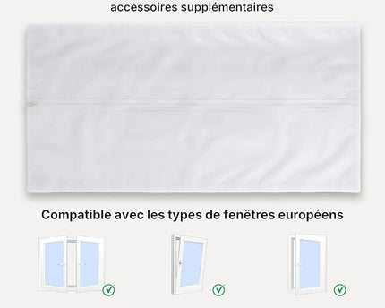 Climatiseur Mobile 7000 BTU (+ 20m²)  3-en-1 Écoénergétique Climatiseur Portable, Kit Fenêtre Inclus, Contrôle Via ApplicationTélécommande, Silencieux 48 dB, Minuterie 24 H