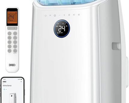 Climatiseur Portable 10 000 BTU pour chambre, refroidissement efficace sans drainage, silencieux, contrôle par application et vocal, minuterie 24 h, ventilateur et déshumidificateur