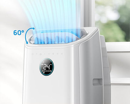 Climatiseur Portable 10 000 BTU pour chambre, refroidissement efficace sans drainage, silencieux, contrôle par application et vocal, minuterie 24 h, ventilateur et déshumidificateur