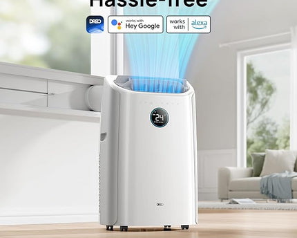 Climatiseur Portable 10 000 BTU pour chambre, refroidissement efficace sans drainage, silencieux, contrôle par application et vocal, minuterie 24 h, ventilateur et déshumidificateur